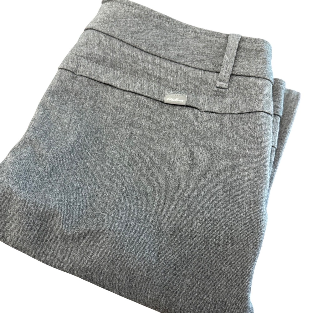 Eddie Bauer‎ Womens Gray Straight Leg Dress Pants Size 8 Heathered Work Trousers
